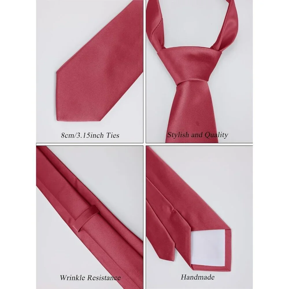 Men's Burgundy Solid Color 8 Cm (3.15in) Polyester Formal Neck Ties